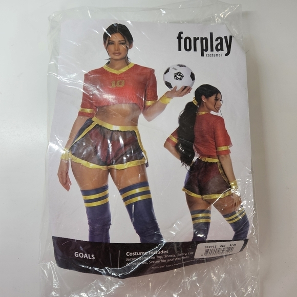 NEW Forplay Soccer Player Goals Sexy Costume 7 Piece Set S/M Yandy - Picture 2 of 6